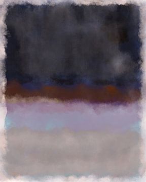 Zwart, bruin, lila, wit. Kleurenveldschilderij geïnspireerd door Mark Rothko. van Dina Dankers
