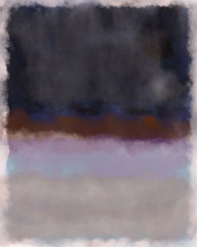 Zwart, bruin, lila, wit. Kleurenveldschilderij geïnspireerd door Mark Rothko.
