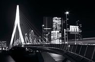 Erasmusbrug Rotterdam zwart-wit in december van Dexter Reijsmeijer thumbnail