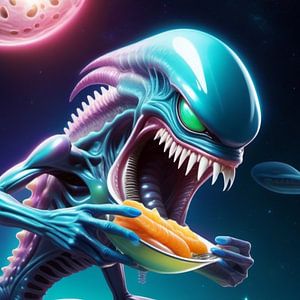 alien met vissnack van Wilfried van Dokkumburg