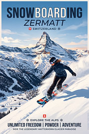 Snowboarden in Zermatt van Ted Decker