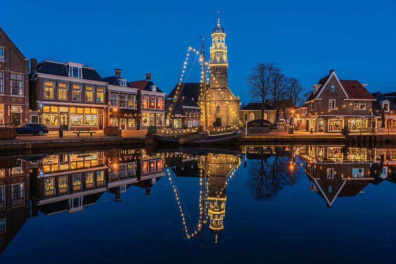 Windstille blaue Stunde in Lemmer von Jeroen de Jongh