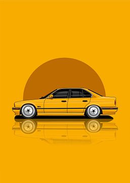 Art Car BMW E34 yellow by D.Crativeart