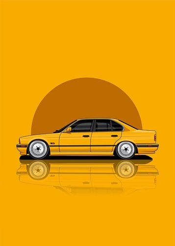 Art Car BMW E34 yellow