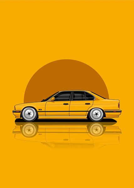 Art Car BMW E34 yellow by D.Crativeart