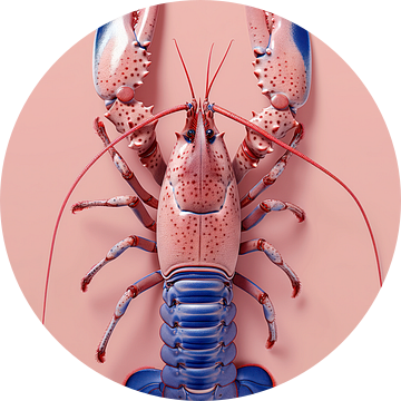 Lobster Luxe - Pasteltint roze en blauw van Marianne Ottemann - OTTI