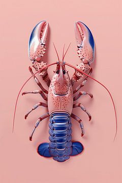 Lobster Luxe - Pasteltint roze en blauw van Marianne Ottemann - OTTI