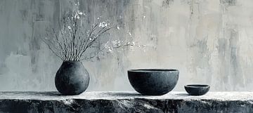 Stilleven Modern | Whispering Monochrome Essence van Kunst Kriebels