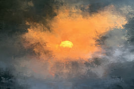 Sonnenuntergang durch dramatische Wolken – Abstrakte Himmelskunst