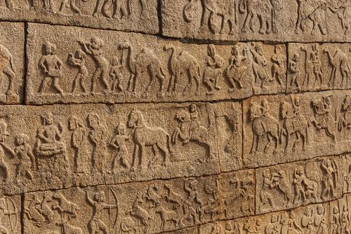 Wall relief in Hampi India