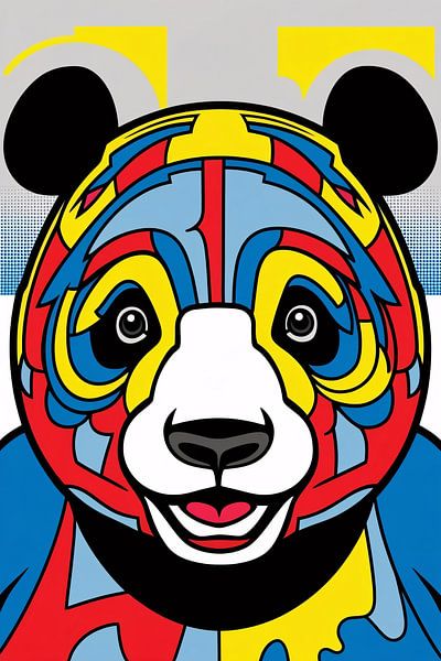 Colourful pop-art panda portrait by Imperial Art House
