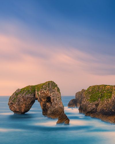 Zonsopkomst bij Castro de Las Gaviotas, Asturië, Spanje