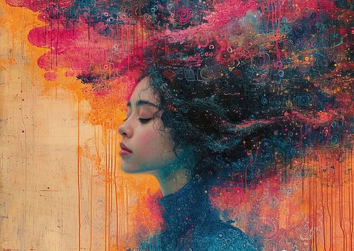Modern Women's Portrait | Colourful Woman's Dream by Art Whims