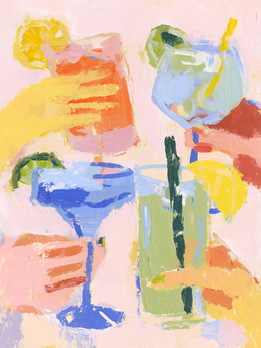 Bunte Cocktails zum Anstoßen – Abstraktes Barbild