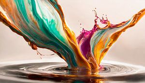 Fluid Tropfen mit Farben
