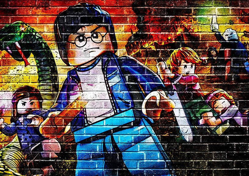 Graffiti LEGO Harry Potter par Bert Hooijer
