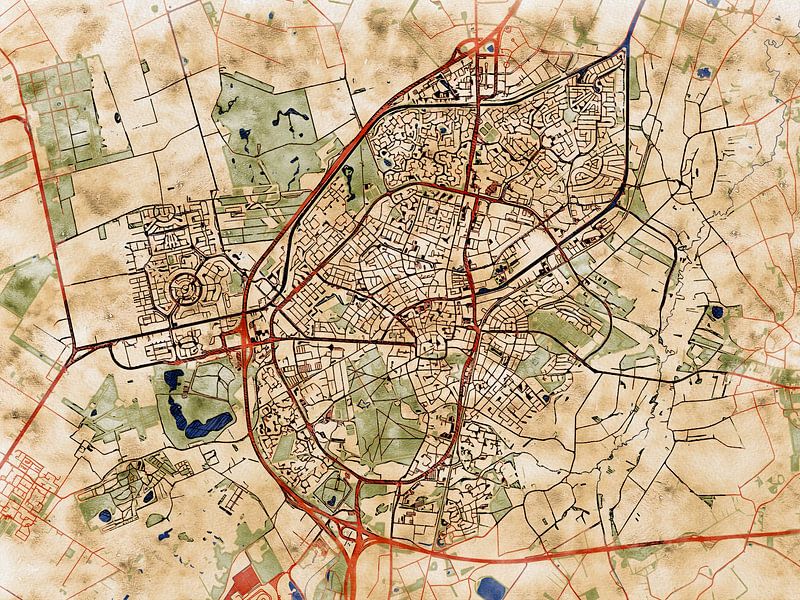 Carte de Assen avec le style 'Serene Summer' par Maporia