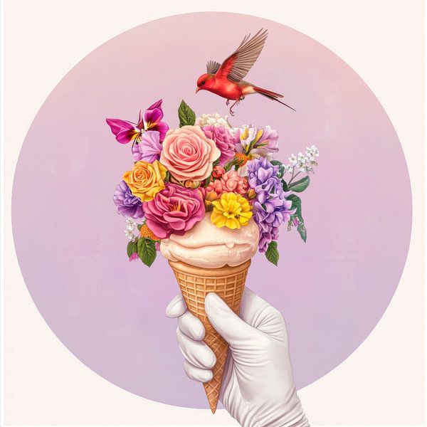 Flower magic in the ice cream cone by Poster Art Shop
