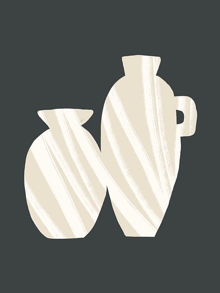 Gestreifte Vasen Beige von Bohomadic Studio