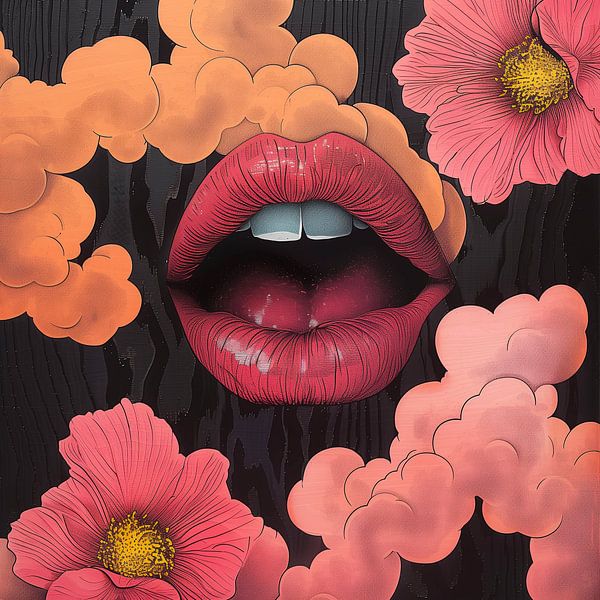 Seduction Between Pink Clouds and Floral Dreams by Color Square