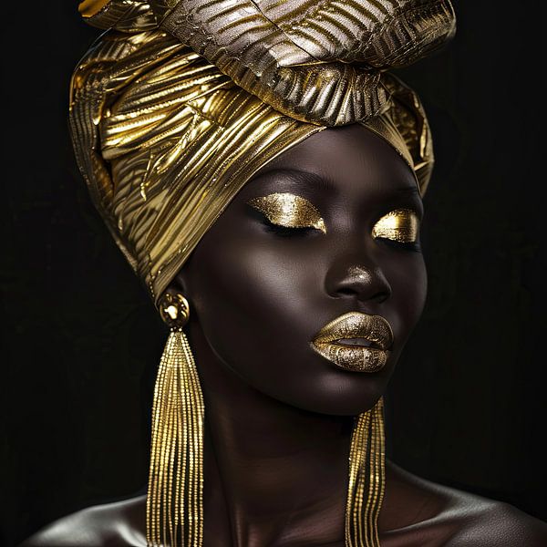 African woman in gold by Poster Art Shop
