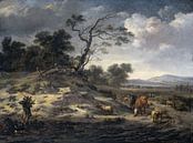 Landschap met vee op een landweg, Jan Wijnants van Meesterlijcke Meesters thumbnail