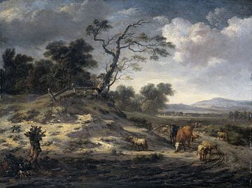 Landschap met vee op een landweg, Jan Wijnants