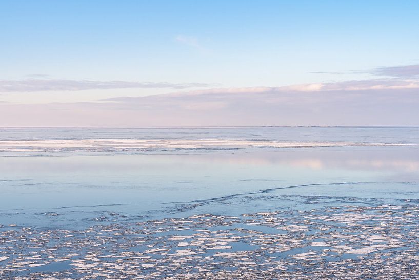 Ice on the IJsselmeer near Hindeloopen by Margreet Riedstra