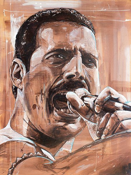 Freddie Mercury peinture par Jos Hoppenbrouwers