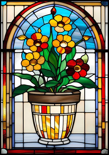 Blumentopf aus Buntglas von BRZ999