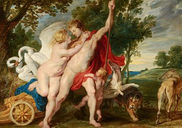 Painting, Venus tries to stop Adonis from hunting by Atelier Liesjes