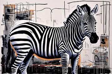 Dessin de zèbre avec détails abstraits