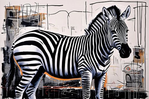 Zebra kunstwerk met abstracte details
