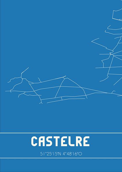 Blueprint | Map | Castelre (North Brabant) by Prints of Place