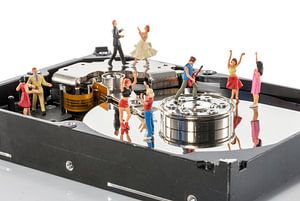 dansfeest in een harddisk