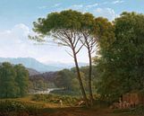 Italiaans landschap met pijnbomen, Hendrik Voogd van Meesterlijcke Meesters thumbnail