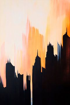 City silhouette at dusk by Poster Art Shop