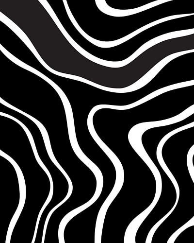 Black and white flowing lines