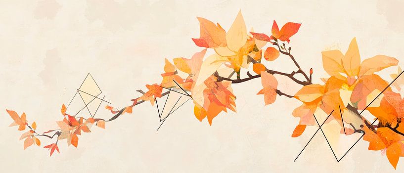 Herbstmelodie – Farbenspiel der Blätter von Poster Art Shop