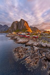 Sonnenaufgang in Hamnoy auf den Lofoten