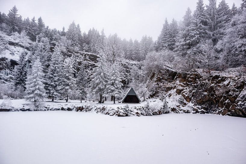 Petite randonnée hivernale dans la forêt enneigée de Thuringe près de Floh-Seligenthal - Thuringe - Allemagne par Oliver Hlavaty