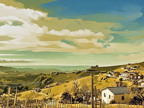 Langhe Paysage de campagne ensoleillé