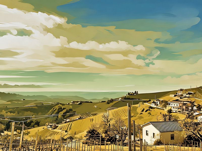 Langhe Paysage de campagne ensoleillé par Sergio Pazzano