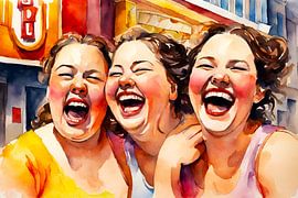 3 gemütliche Damen vor dem Theater von De gezellige Dames