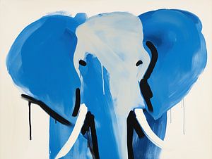 Elefant in Blau, Modern Abstrakt, Picasso von Caroline Guerain