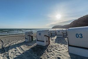 Strandkörbe am Strand in Binz auf Rügen,
