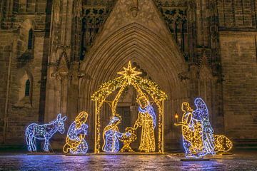 Magdeburger Lichtwereld - kerststal voor de Dom van Magdeburg