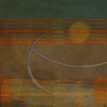 De zon in abstract landschap van Joost Hogervorst