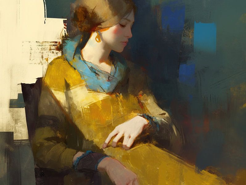 Femme et bleu jaune par La collection ARTEO
