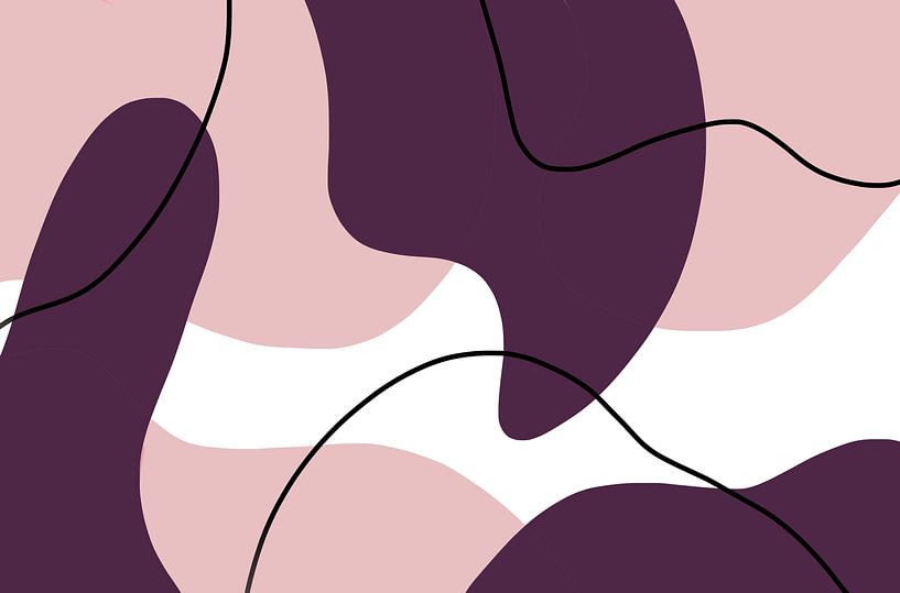 Formes et lignes organiques abstraites dans des tons de baies. par pcperle